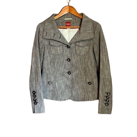 Olsen Europe linen blend brown blazer. Size 4 - Picture 1 of 11